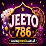 Jeeto 786 game logo with casino chips and playing cards
